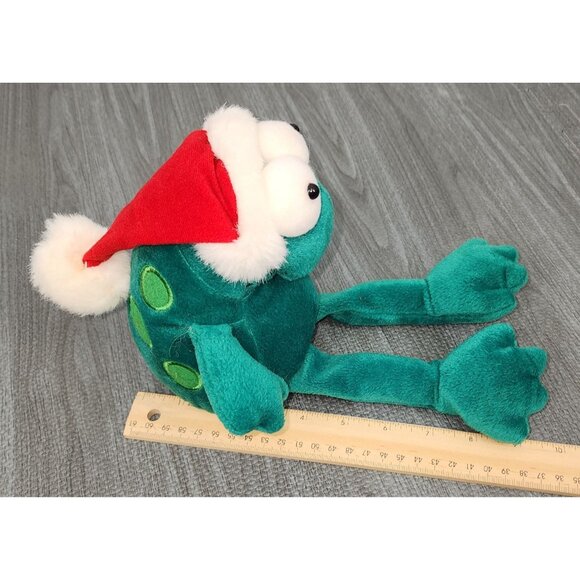 Vintage House of Lloyd Mr Toad Jangles Frog Green Plush Stuffed Animal Christmas - Picture 5 of 6